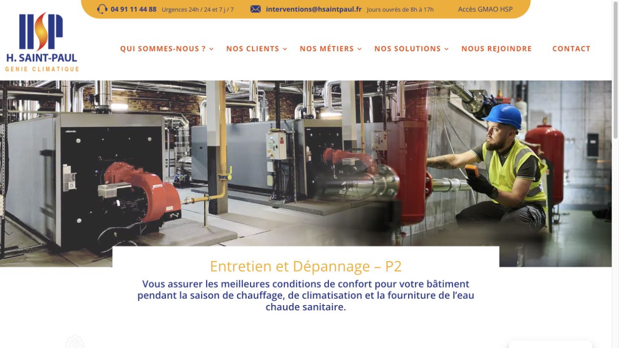 Capture du site de H. Saint-Paul – HSP