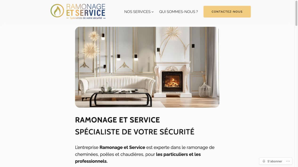 Capture du site de Ramonage et Service