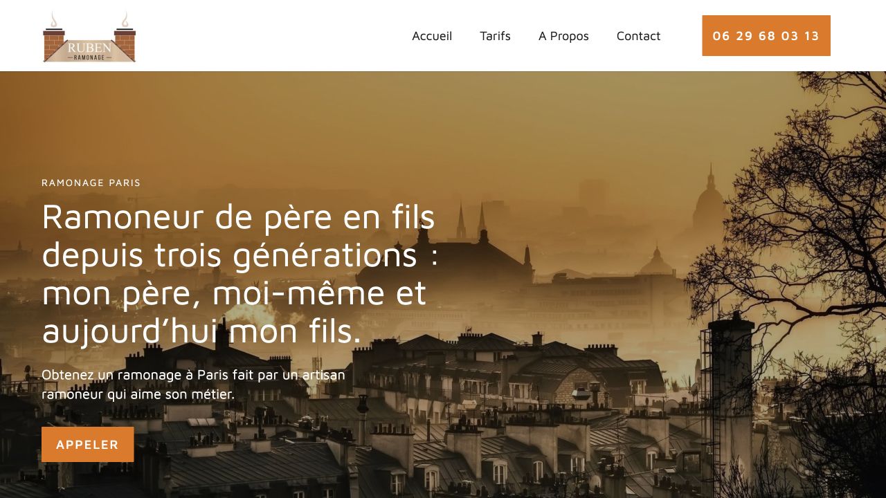 Capture du site de Ramonage Ruben