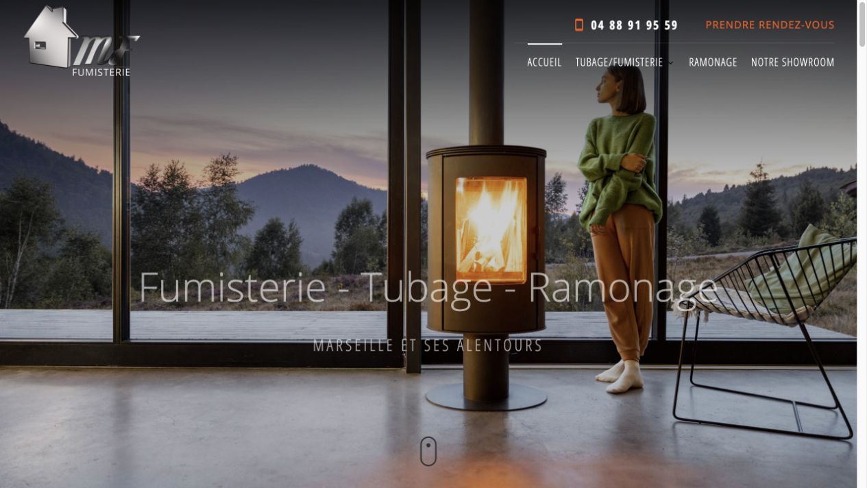 Capture du site de MF Cheminée – Fumisterie