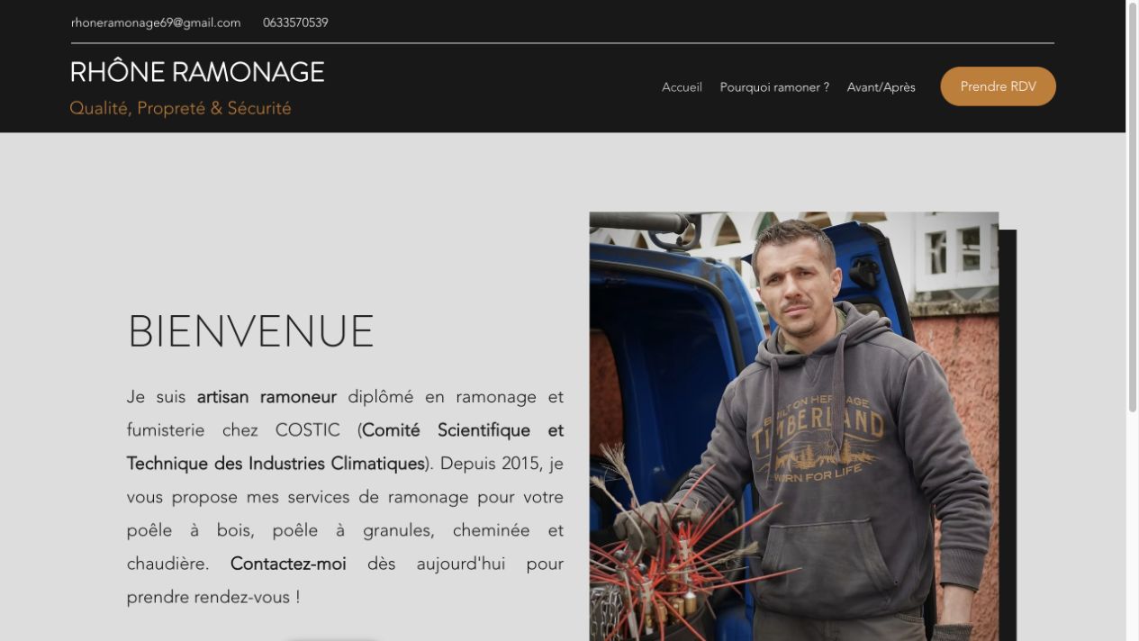 Capture du site de Rhône Ramonage