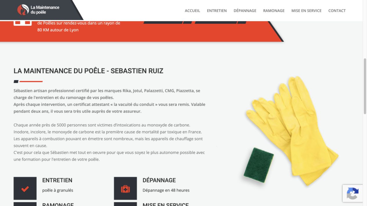 Capture du site de La Maintenance du Poêle