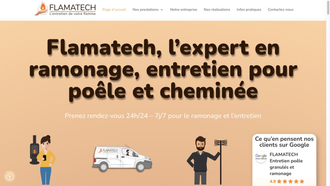 Capture du site de Flamatech