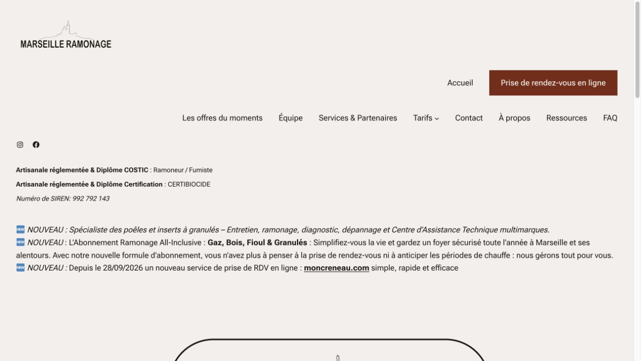 Capture du site de Marseille Ramonage